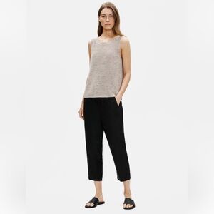 Eileen Fisher Tencel & Organic Linen Slub Easy Pant Size Medium Black